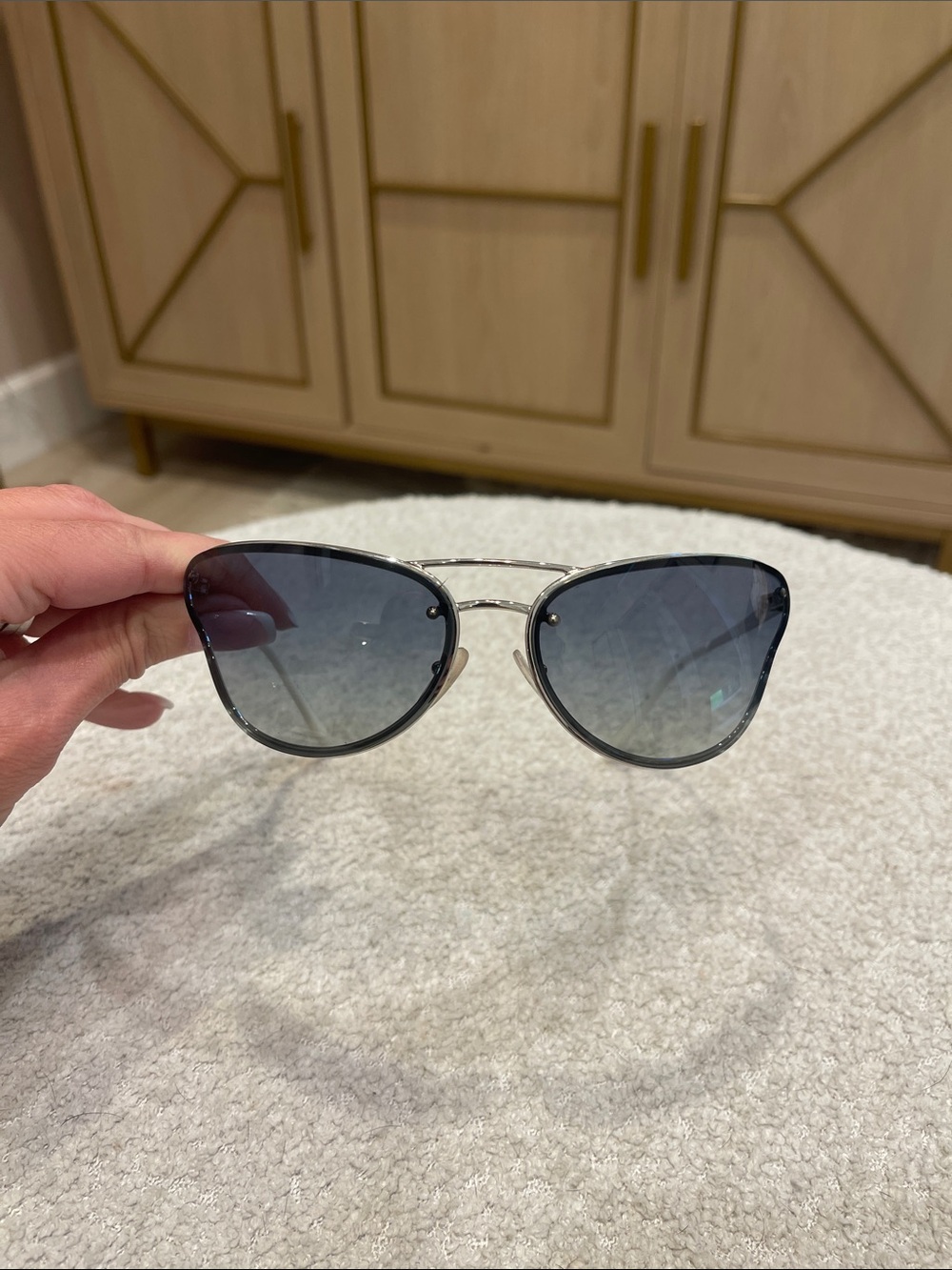 NWOT Authentic Prada Butterfly Sunglasses in Gradient Gray with Prada Black Case - Picture 2 of 10